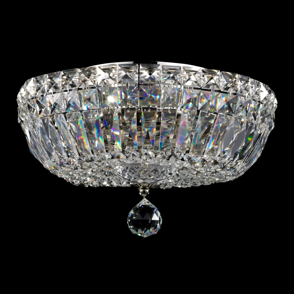 Maytoni Plafoniera contemporanea Basfor 3 luci E14 nichel metallo diffusore cotone