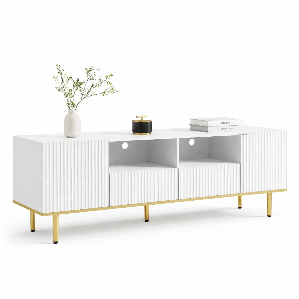Mobile TV moderno 165x36x55 cm con 2 vani e 2 cassetti