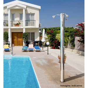 Doccia da Giardino Tripla 3 Temporizzatori e Lavapiedi ATI Docce MUL-3P Inox Anodizzato