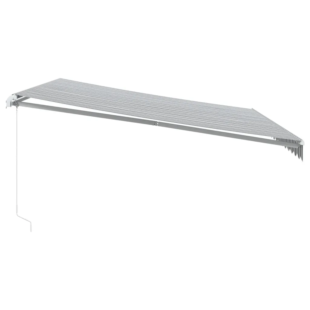 Tenda Retrattile Manuale con LED Antracite e Bianco 450x350 cm 3215797