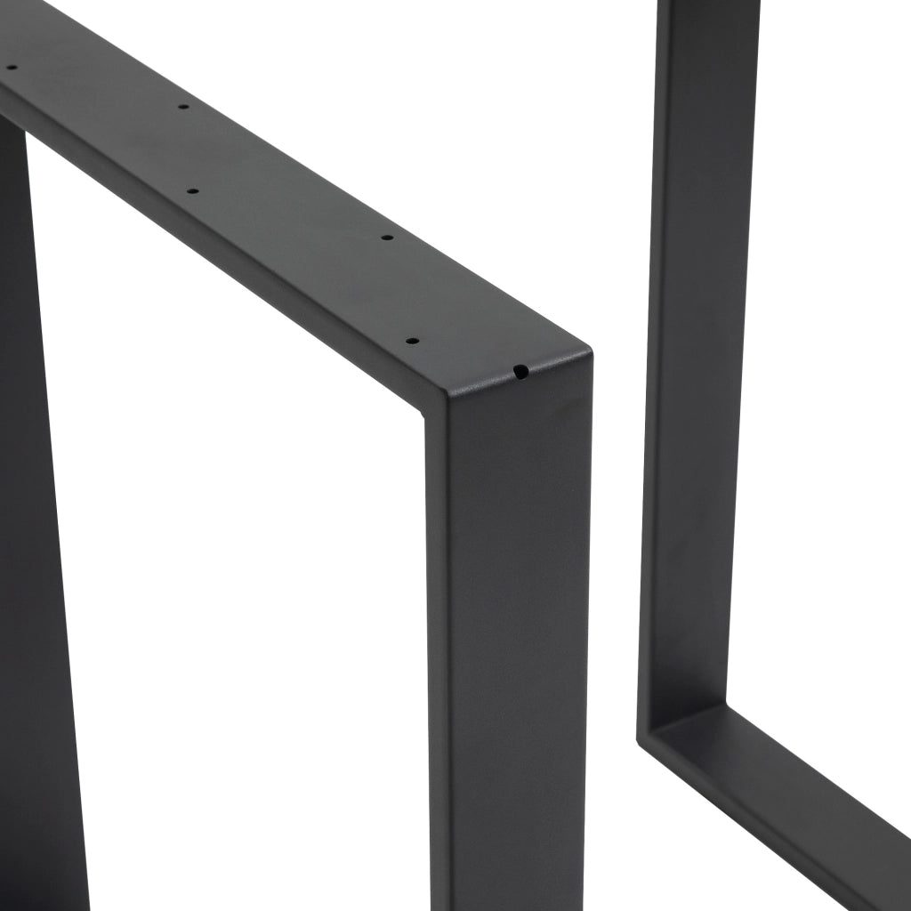 Coppia di gambe per tavolo in acciaio nero 60x72 cm, struttura robusta per tavolo da pranzo, scrivania e consolle