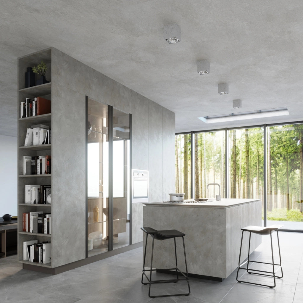 Spot da soffitto Pure Lume Domino 140 cemento GU10