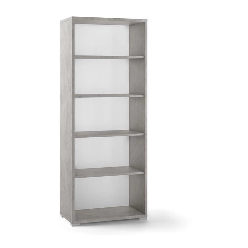 LIBRERIA A GIORNO DA ARREDO IN LEGNO CON 5 RIPIANI 182X71X41 CM COLORE CEMENTO