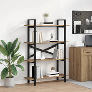 Libreria-Scaffale per Libri-Mobile di Stoccaggio Rovere artigianale 100 x 33,5 x 140 cm