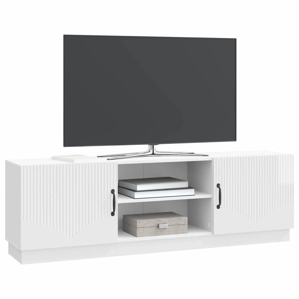 Mobile TV Bianco Lucido 150 x 31 x 47 cm Legno ingegnerizzato 895379