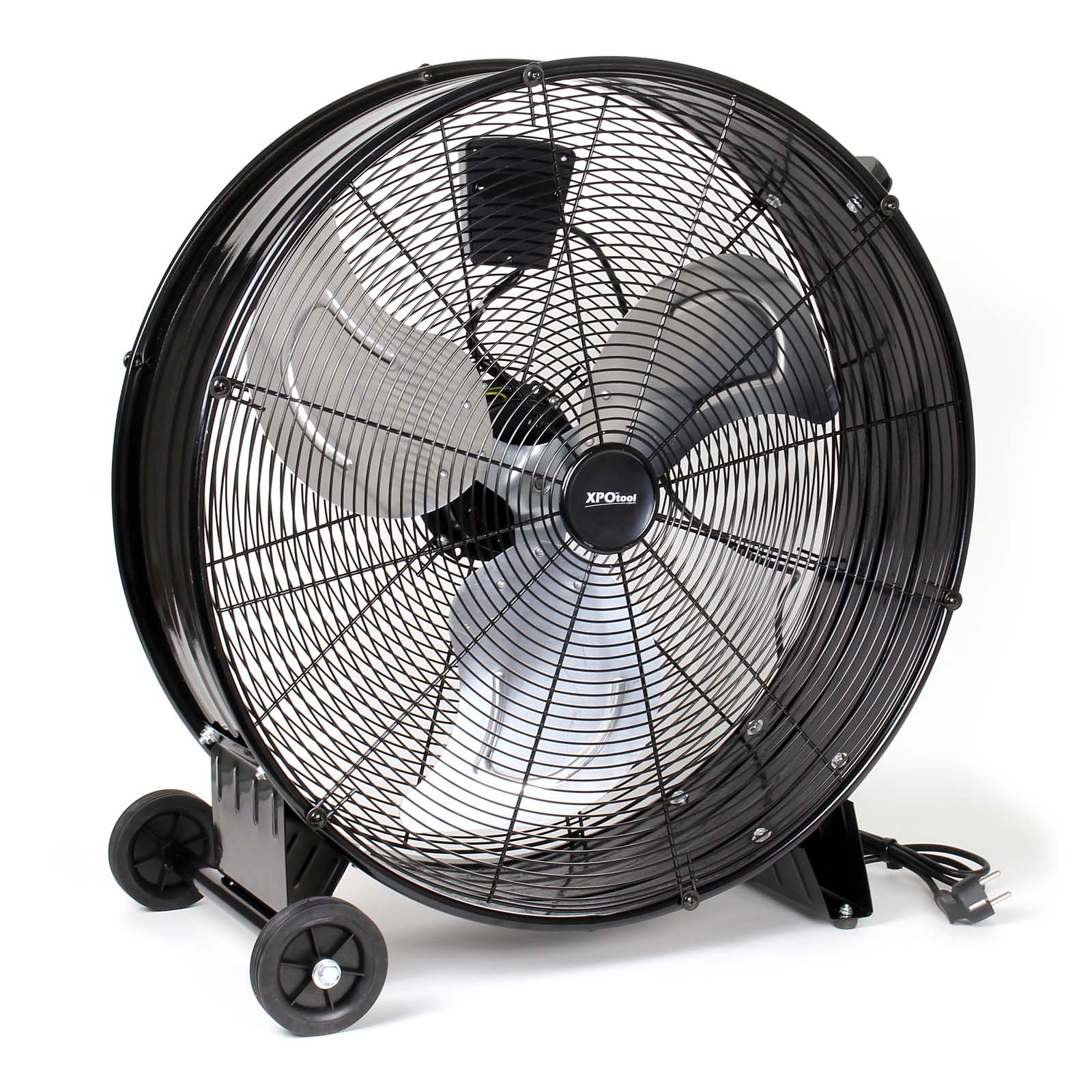 Ventilatore industriale 60 cm 180 W Ventilatore a tamburo da pavimento portatile con cavo e 3 velocità