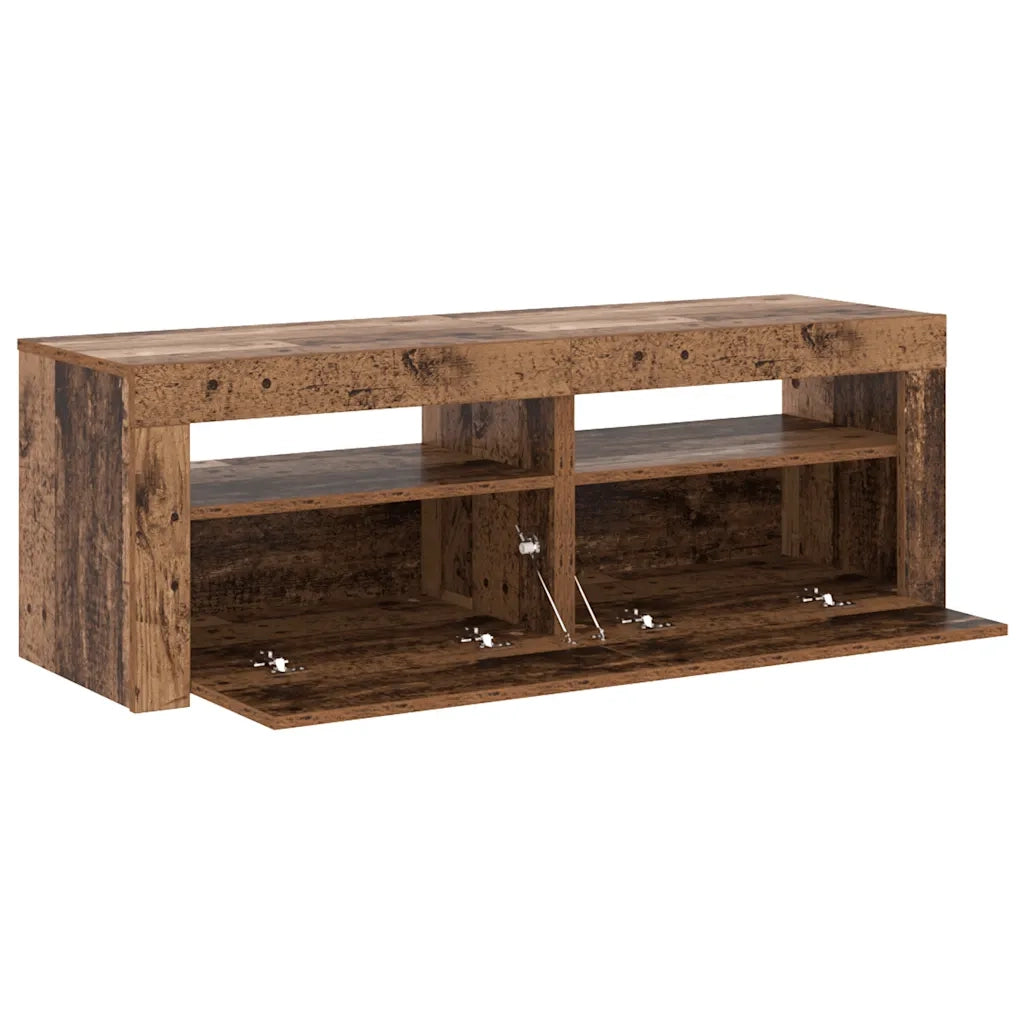 vidaXL Mobile Porta TV con LED Legno Antico 120x35x40 cm Multistrato