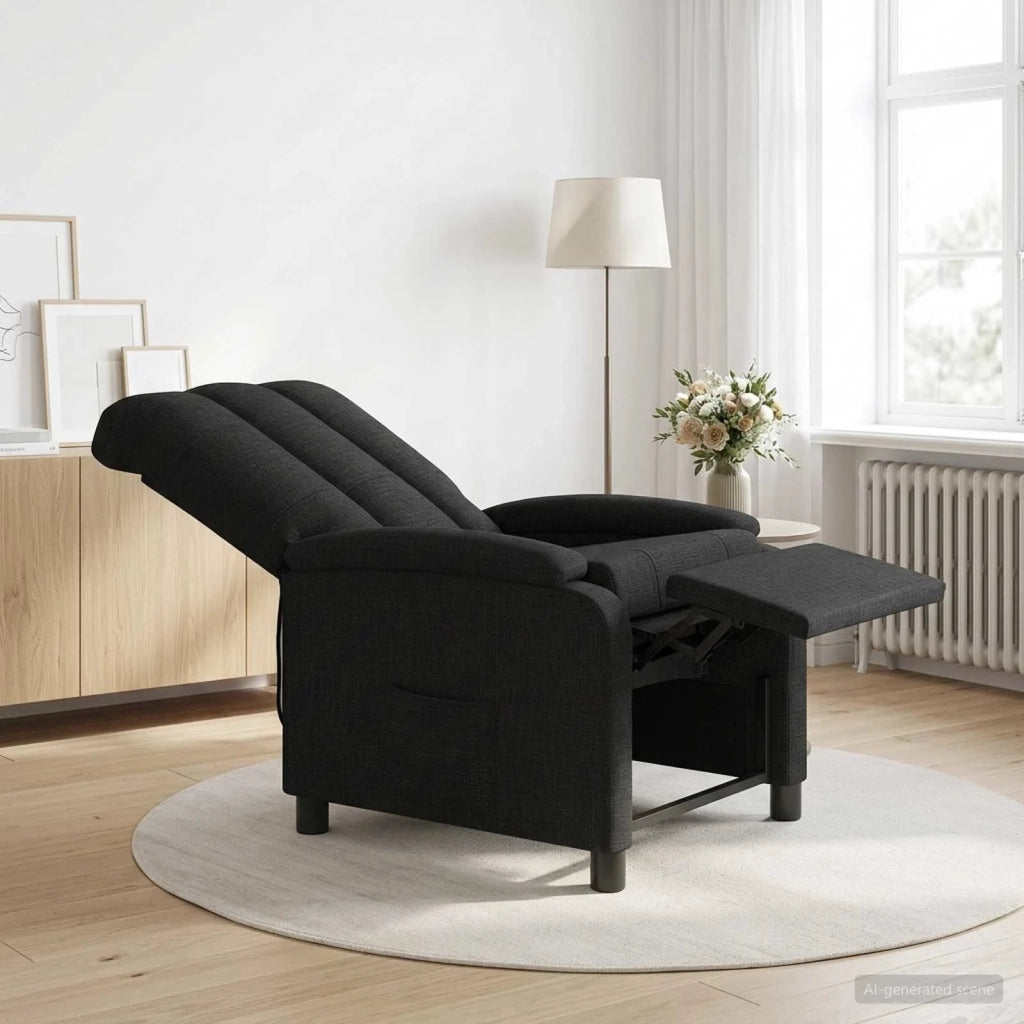 Divano Sedia-Poltrona reclinabile Nero Tessuto 915256