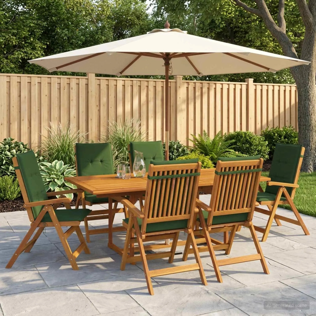 Set da pranzo da giardino 7 pezzi Naturale 3434529