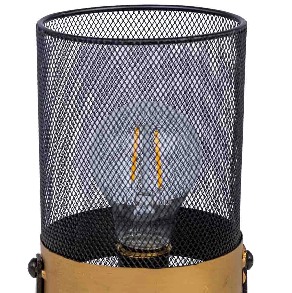 Lampada da tavolo in metallo nero con 1 faretto 12,5x12,5x31h cm