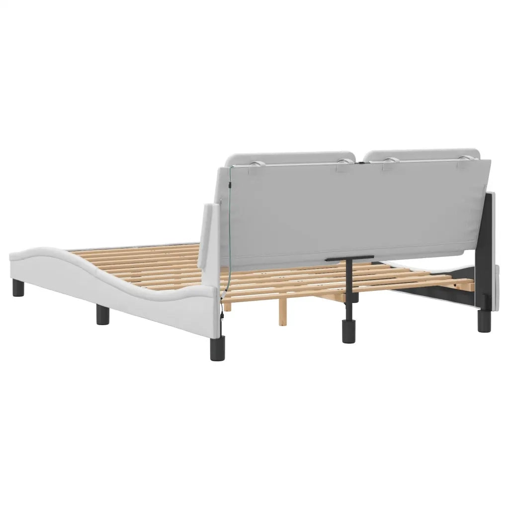 Giroletto con LED senza Materasso-Struttura Letto Zadar Bianco 140x200 cm
