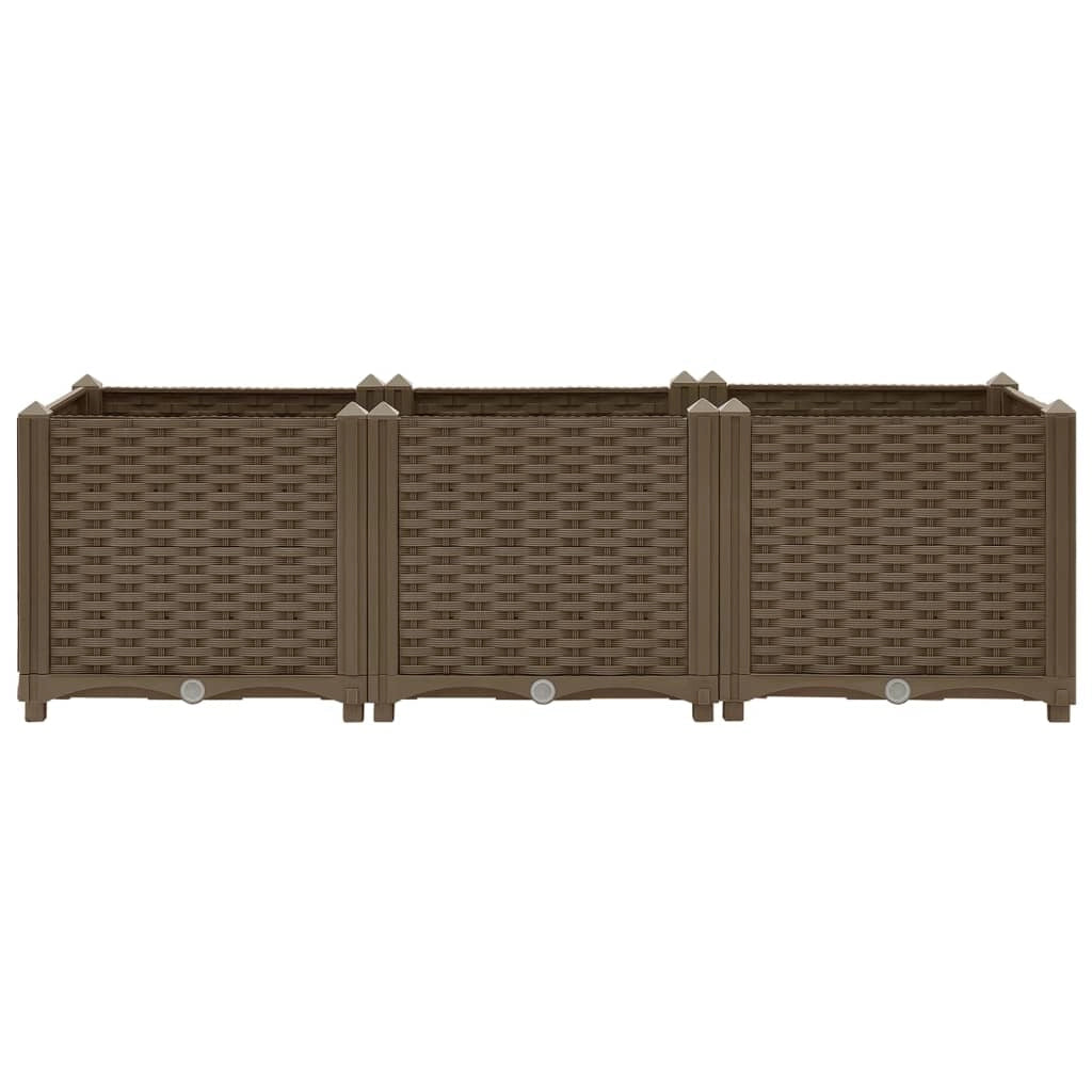 Fioriera rialzata per piante e fiori giardino 120 x 40 x 38 cm polipropilene marrone 02_0000906