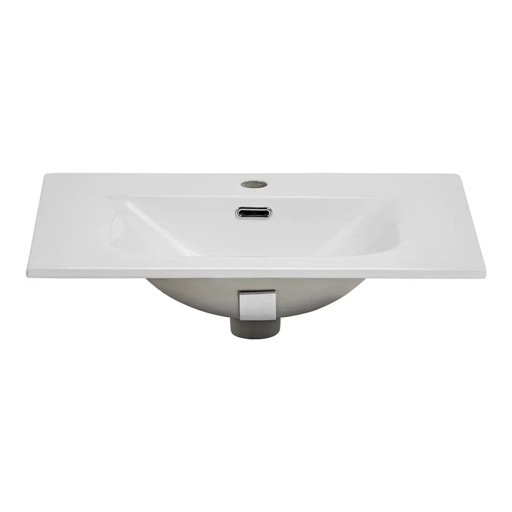 Lavabo da incasso VELOA 80 cm ceramica bianco lucido design moderno