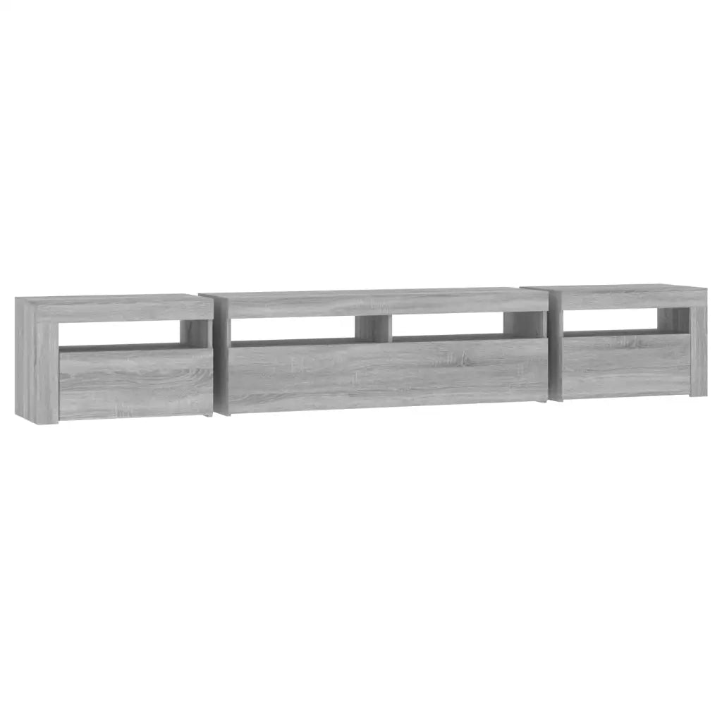 Mobile TV | Armadietto TV | Mobile Porta TV con Luci LED Grigio Sonoma 240x35x40 cm