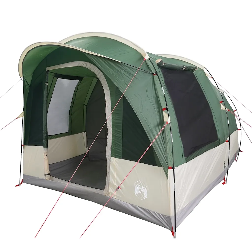 Tenda da Campeggio | Tenda Familiare a Tunnel per 3 Persone Verde Impermeabile
