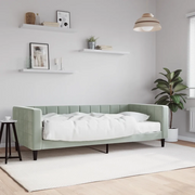 Divano Letto con Materasso Grigio Chiaro 90x200 cm in Velluto 3196667