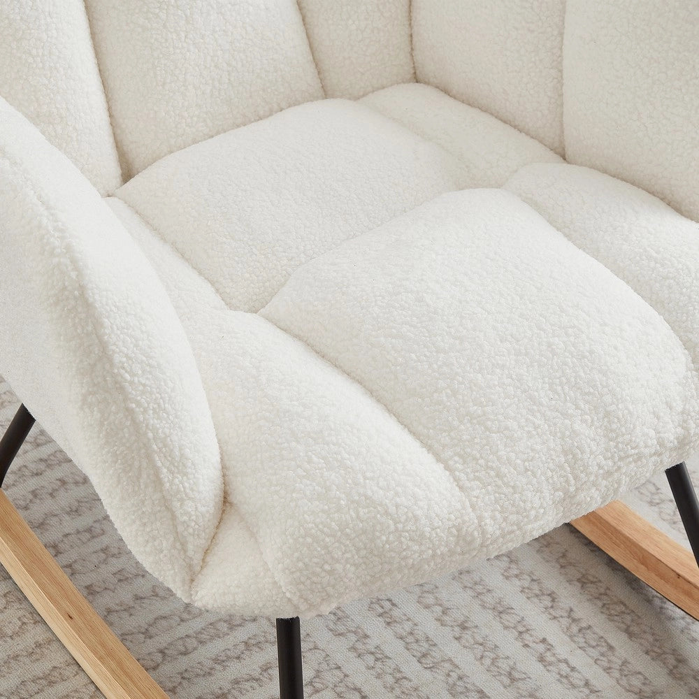 Poltrona a Dondolo ¨C Xylo ¨C Legno e Metallo, Design Scandinavo, 69x89x101 cm