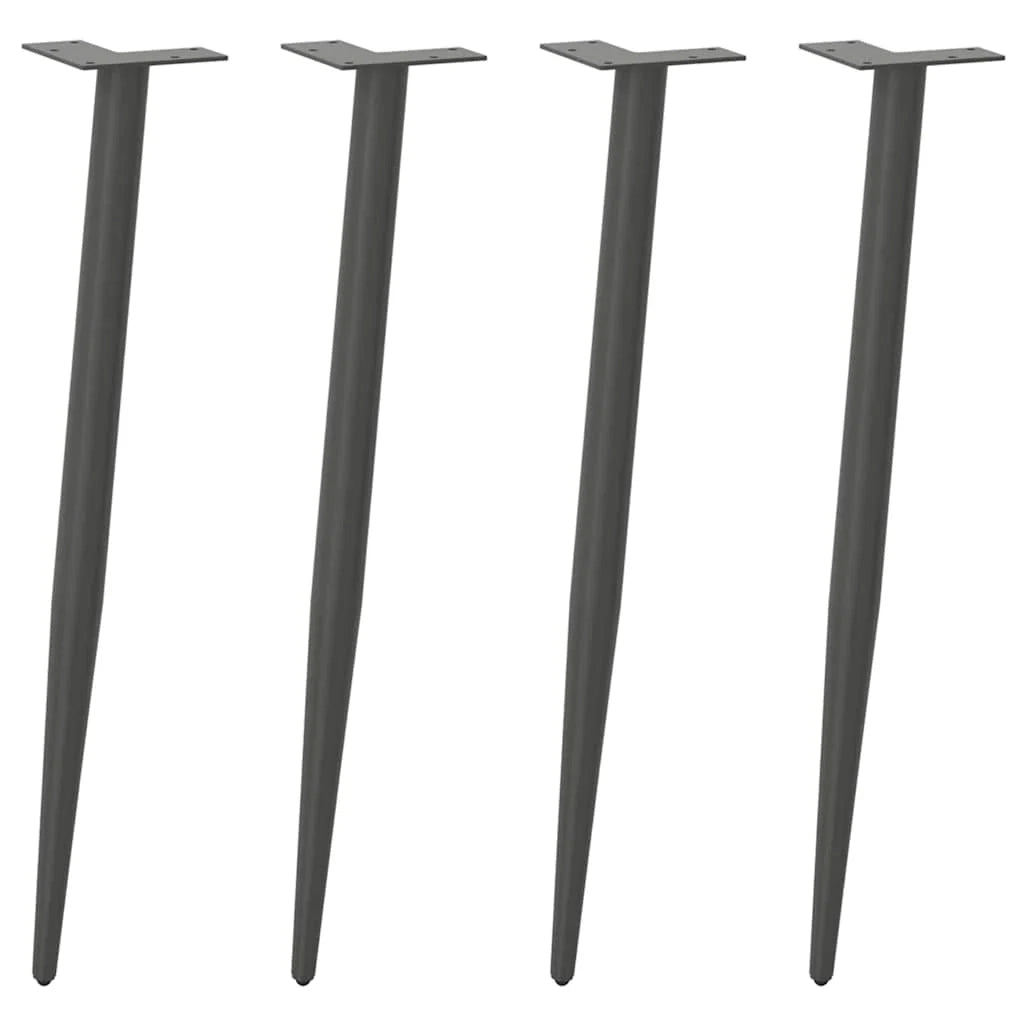 Set di 4 gambe coniche regolabili per tavolo consolle 72-73 cm in acciaio antracite 02_0056815