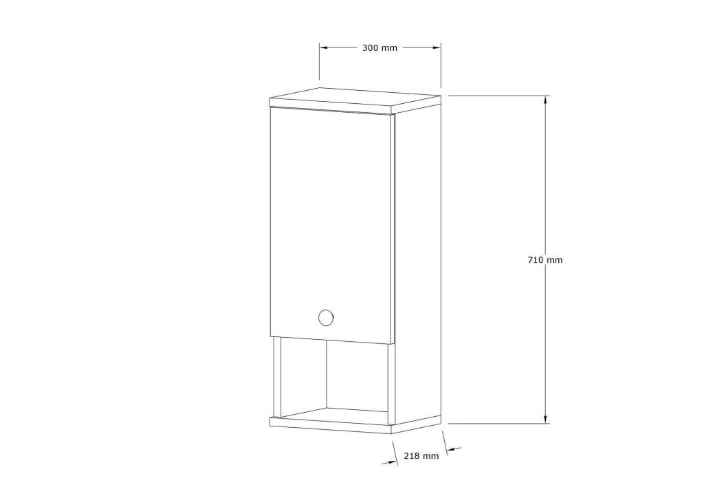 Mobile da bagno in legno "Mis" - 30 x 21 x 71 cm - Bianco