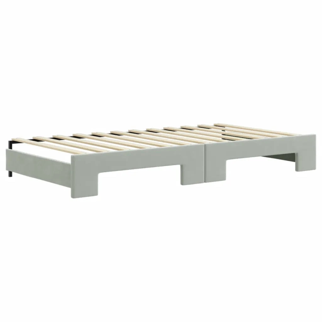 Divano Letto con Letto Estraibile-Sofa Letto-Daybed Grigio Chiaro 100x200 Velluto 582019