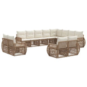 Set Divano da Giardino 12 pcs Beige e Bianco Crema polyrattan 3435594