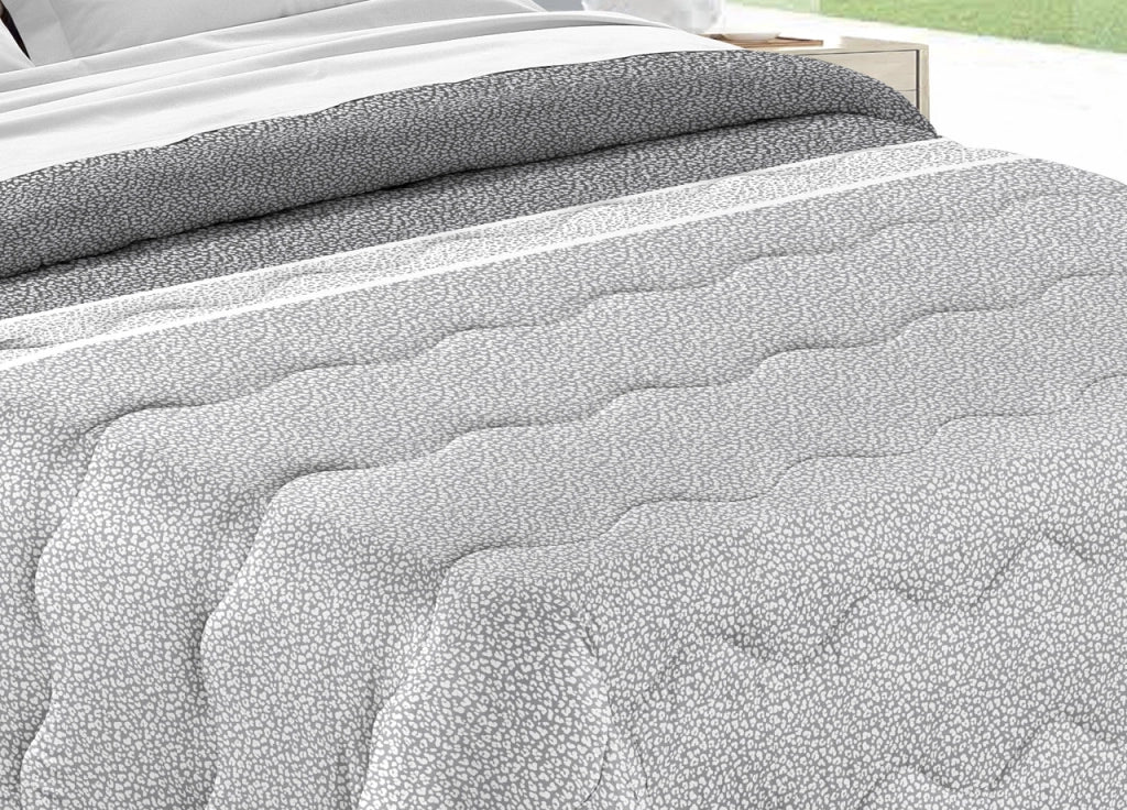 Trapunta Piumone Letto Invernale Imbottita 300gr Microfibra Scaldanotti Camilla - 2 Piazze - Grigio