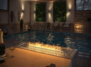 Camino a Bioetanolo da Incasso 120x32 cm Insert 1200 in Acciaio Inox