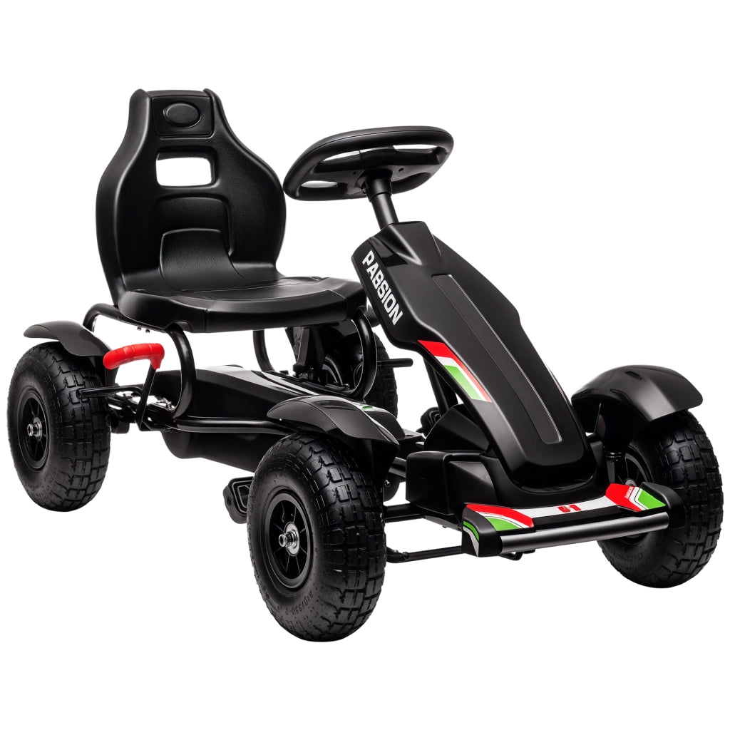 Go Kart Bambini Regolabile con Freno a Mano ¨C zephmum ¨C 121x58x61 Nero