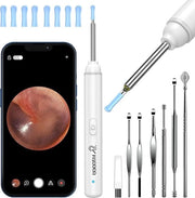 Ottosmegeritore con camera 1920p, pulitore orecchio Wi-Fi, ultradun HD, impermeabile, con obiettivo 30 mm e 6 LED per iPhone, iPad e smartphone Android