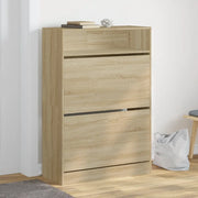 Scarpiera 2 Cassetti Ribaltabili-Scaffale per scarpe Rovere Sonoma 80x34x116 cm