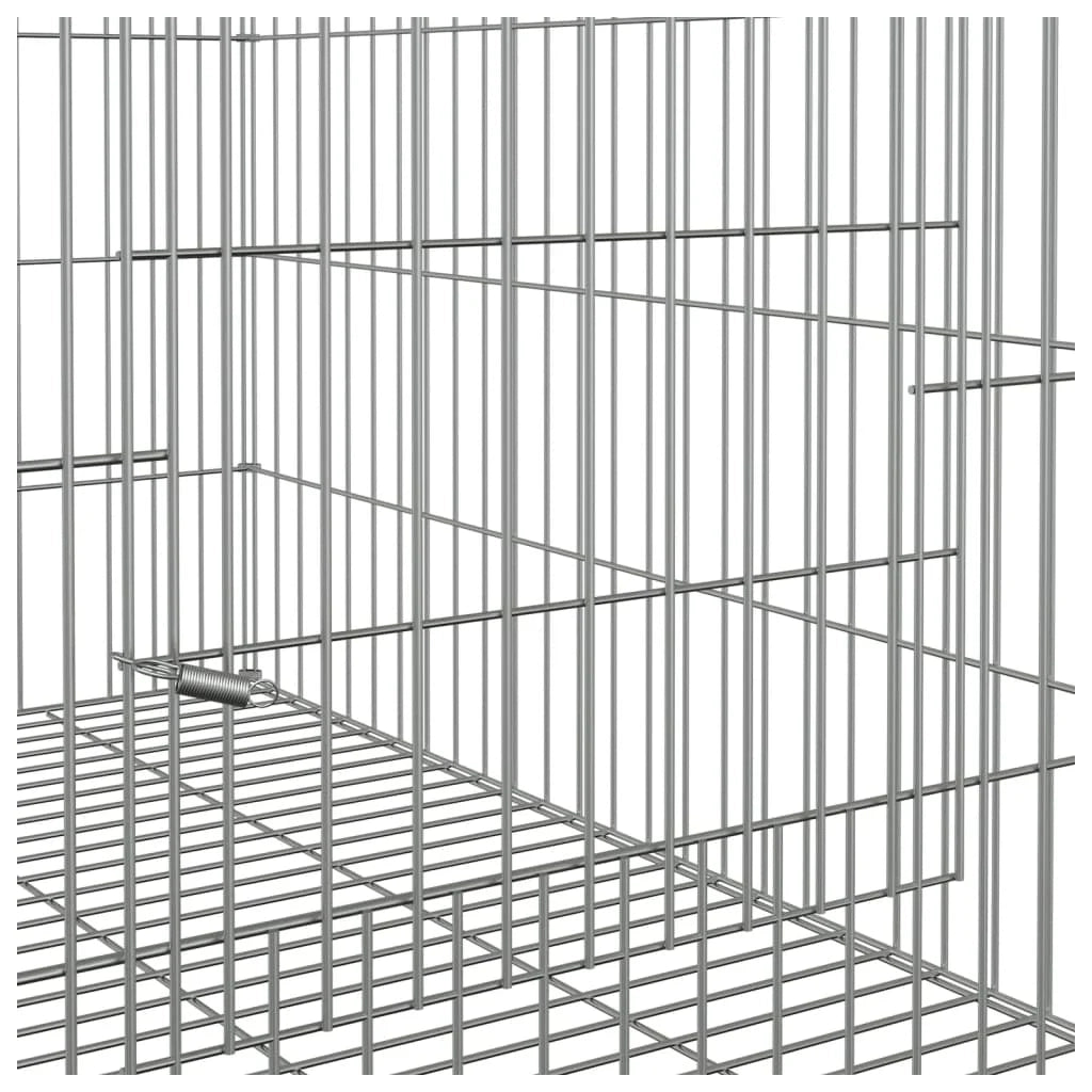 Gabbia per conigli 78 x 54 x 54 cm Ferro zincato Argento 02_0041694