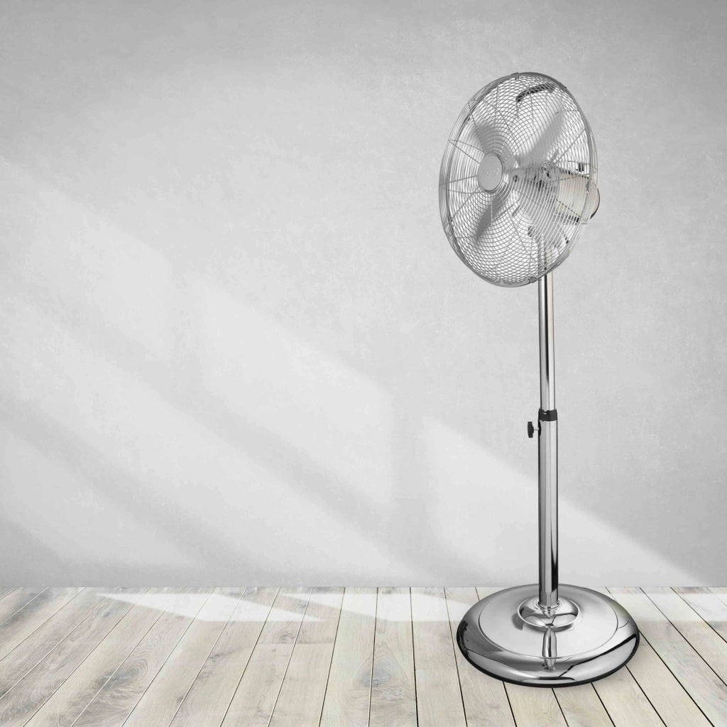 Ventilatore a piantana metallo 16 pollici 40cm, 3 velocità oscillazione regolabile, altezza 125cm casa ufficio 50W - SOGO