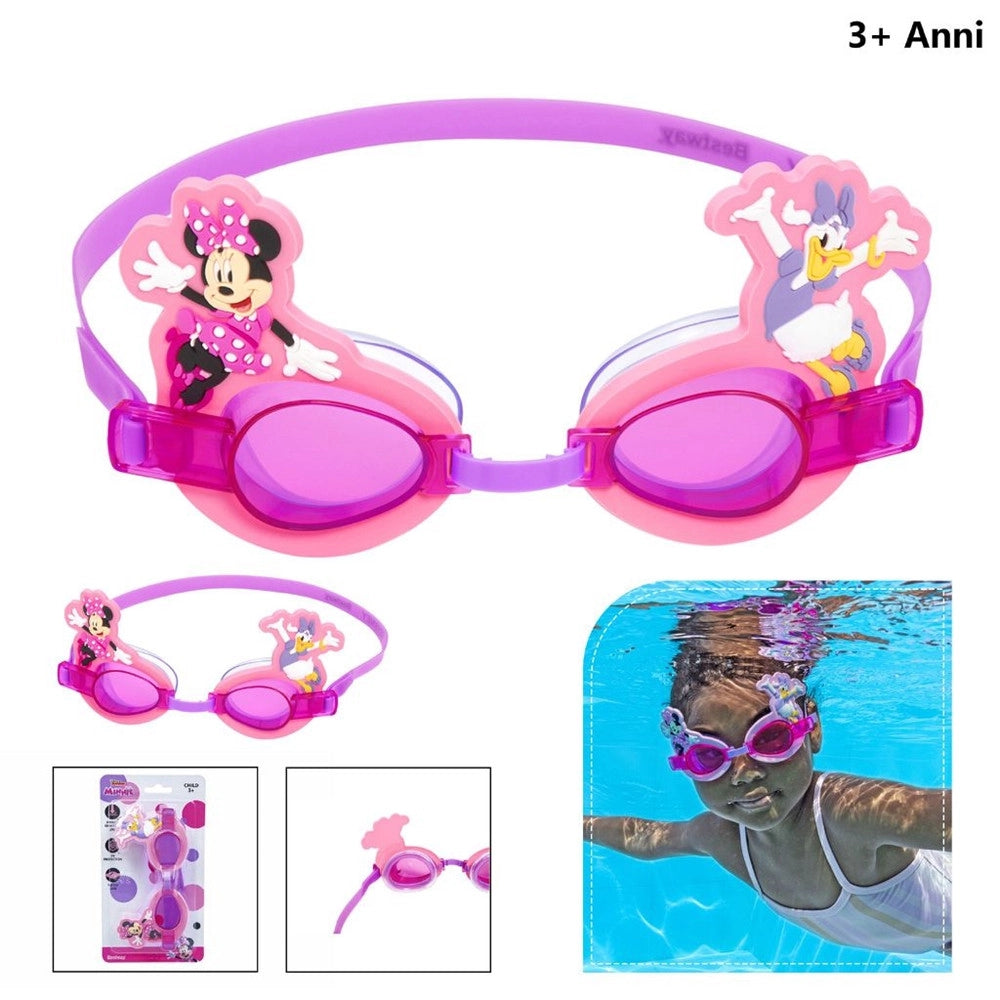 Trade Shop - Occhialini Disney Minnie E Paperina Per Bambini Nuoto Piscina Mare Estate 3+ -