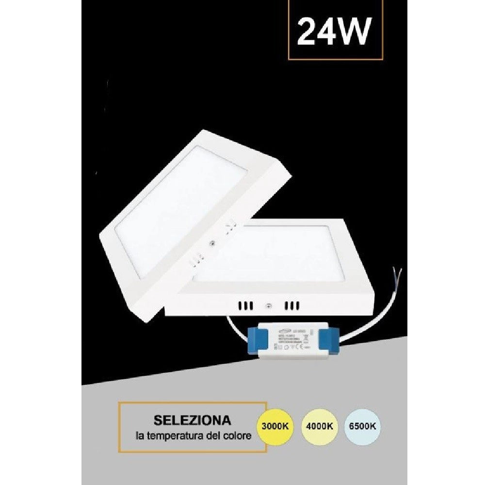 Trade Shop - Plafoniera Pannello Led 24 Watt Quadrato Cct Tre Colorazione Di Luce P300b-q3c -