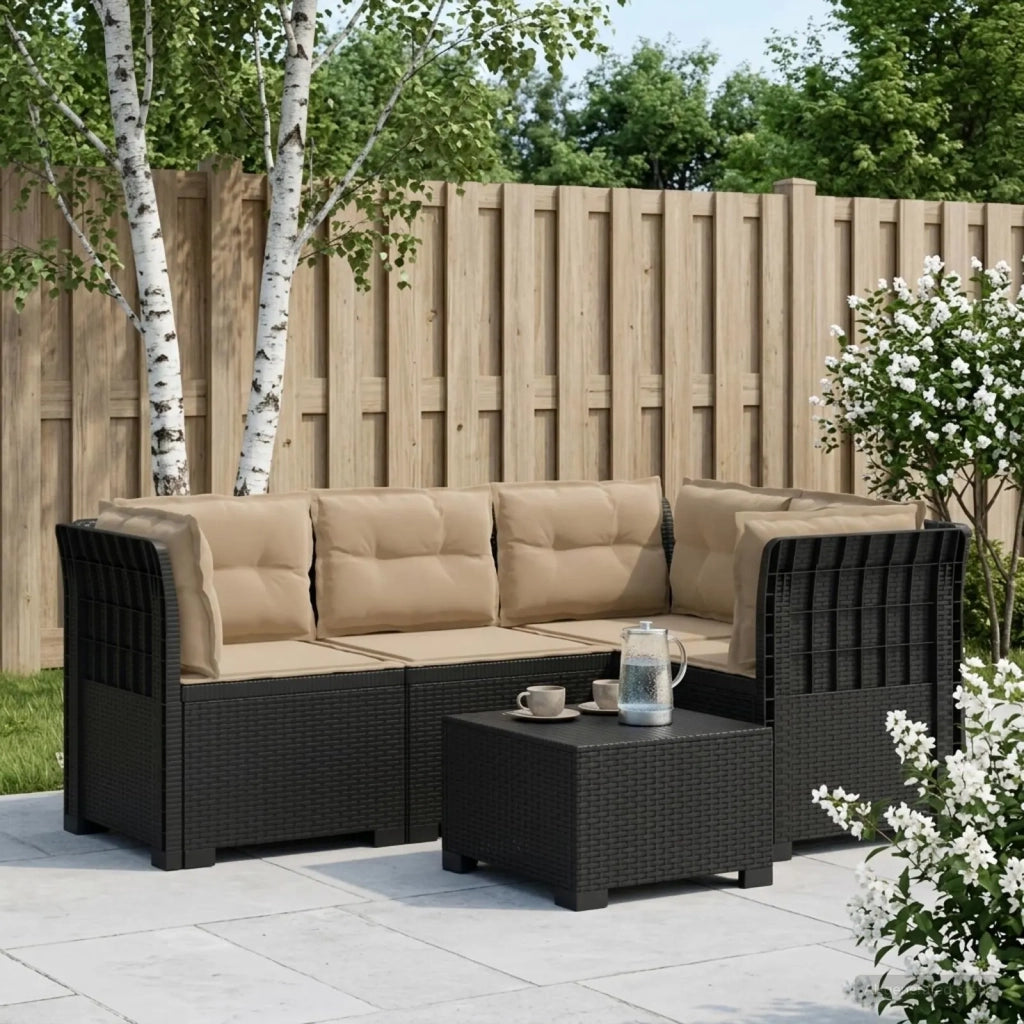 Divano da Giardino 4 Posti con Cuscini Aspetto Rattan PP 3443980