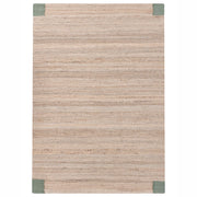 Tappeto beige e verde in juta 160 x 230 cm Rettangolare Tessuto Stile rustico Soggiorno Camera da letto
