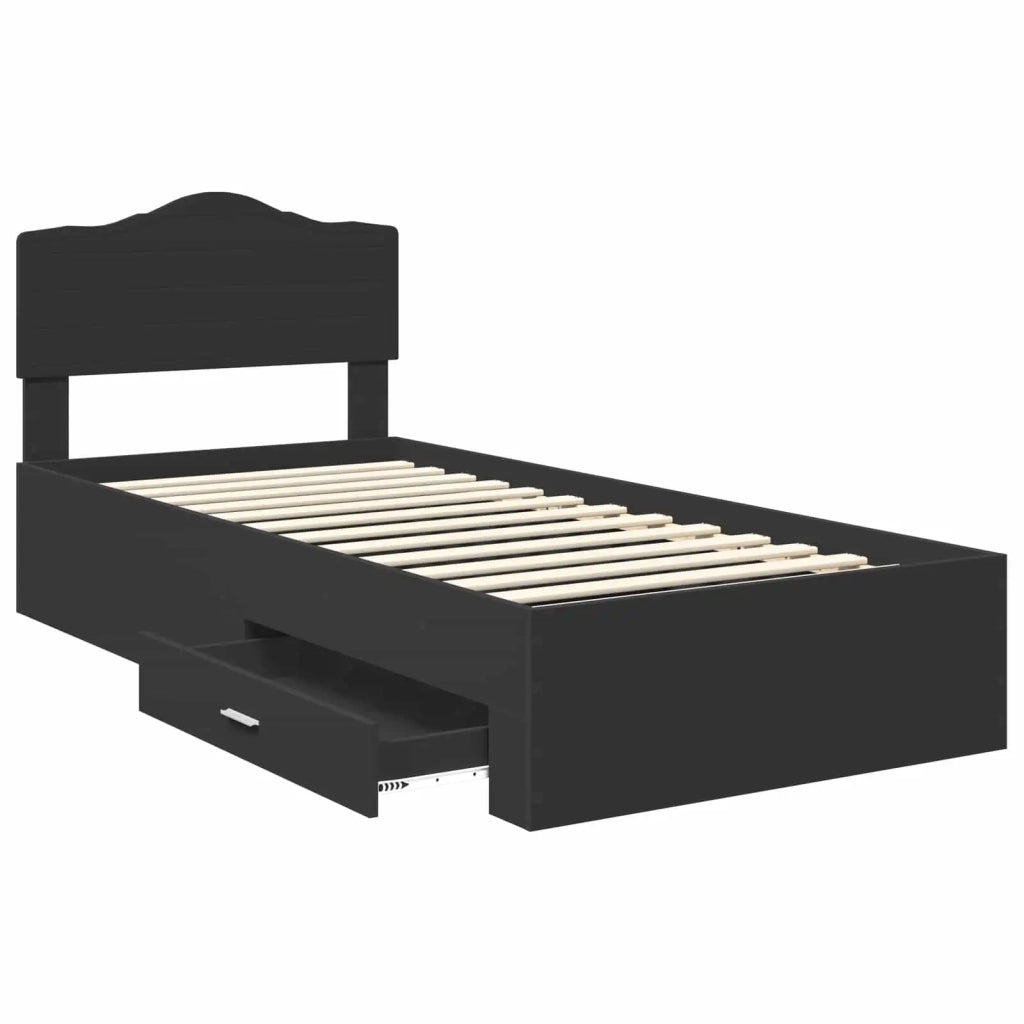 Struttura del letto Nero 70 x 190 cm Legno multistrato