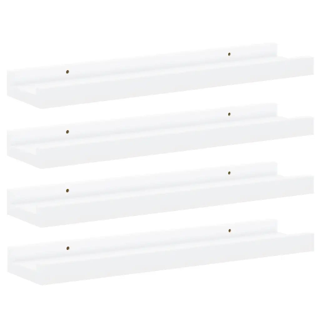 4 pz Mensole da Parete | Scaffali a Parete | Ripiano a parete Bianche 40x9x3 cm