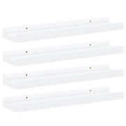 4 pz Mensole da Parete | Scaffali a Parete | Ripiano a parete Bianche 40x9x3 cm