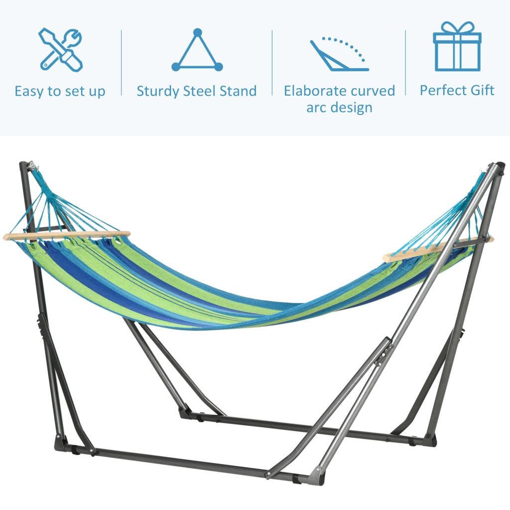 EasyComfort Supporto con Amaca Autoportante Pieghevole in Cotone e Acciaio, 270x100x94cm