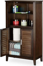 Cassettone per bagno alto a pareti in bamboo HxBxD 92x50x255 cm cassettone per asciugamani a muro per bagno in legno scuro