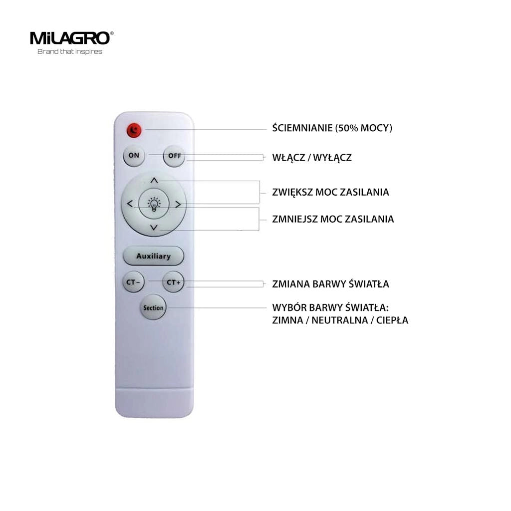 Plafoniera LED Milagro Siena Ø75cm CCT telecomando