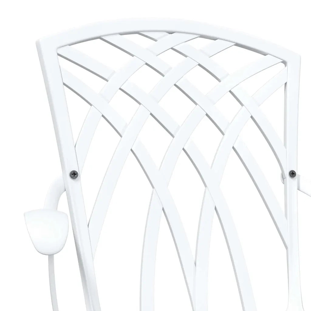 Set di Tavolo da Giardino 3 pcs Bianco Alluminio pressofuso 3334758