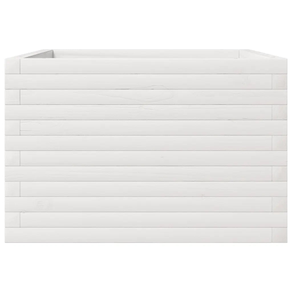 Fioriera da Giardino-Vaso da Esterno Bianca 70x70x45,5cm Legno Massello di Pino