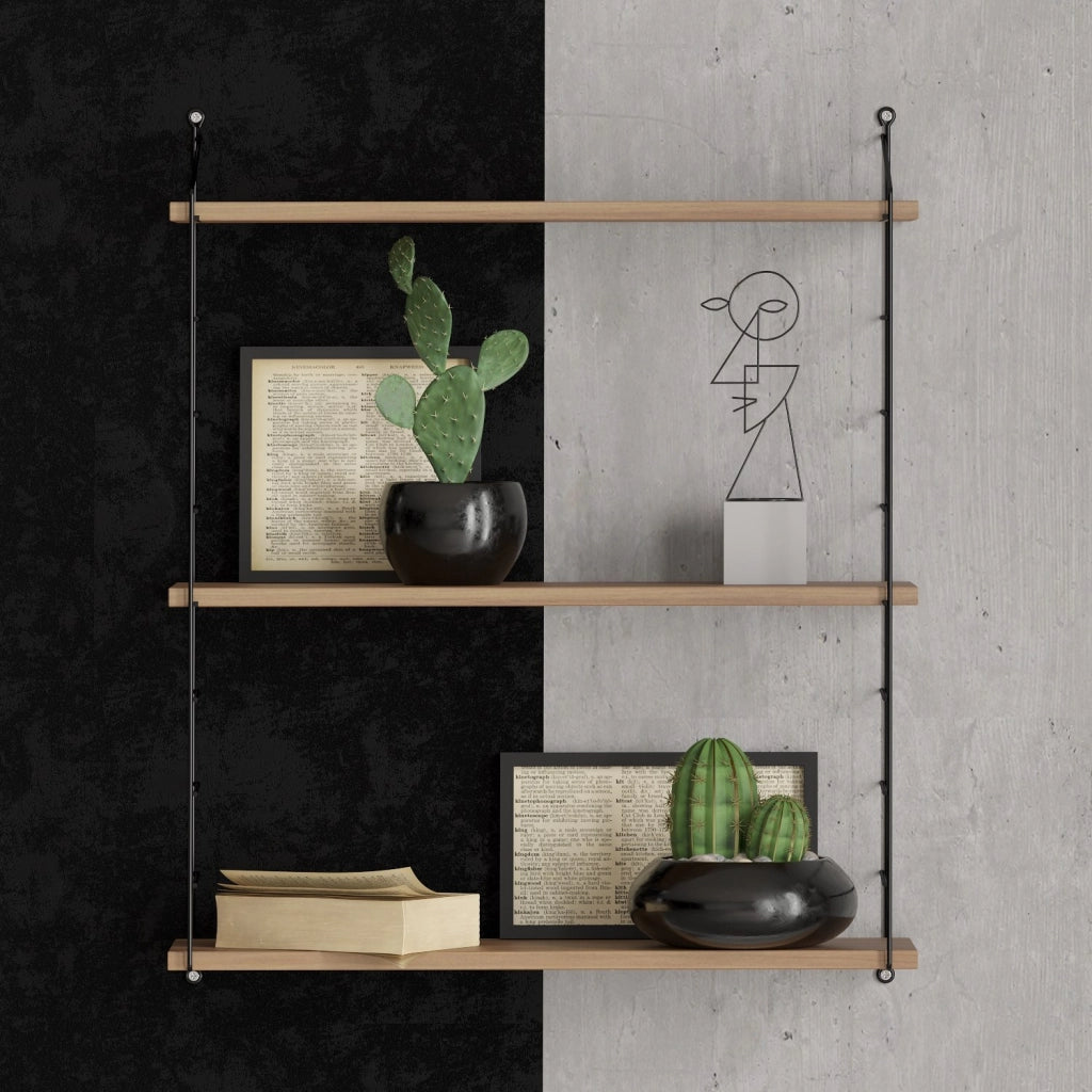Mensola da parete in legno "Armoni" - 72 x 20 x 85 cm - Noce