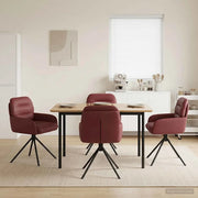 Sedie da pranzo girevoli 4 pz Similpelle Rosso Vino 3428260