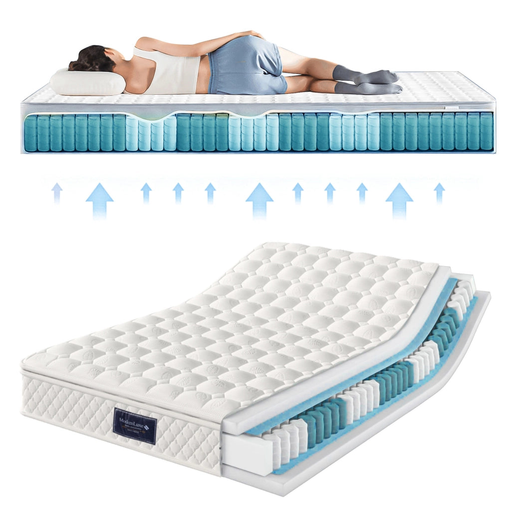Letto matrimoniale 160x200 cm con LED, USB e materasso