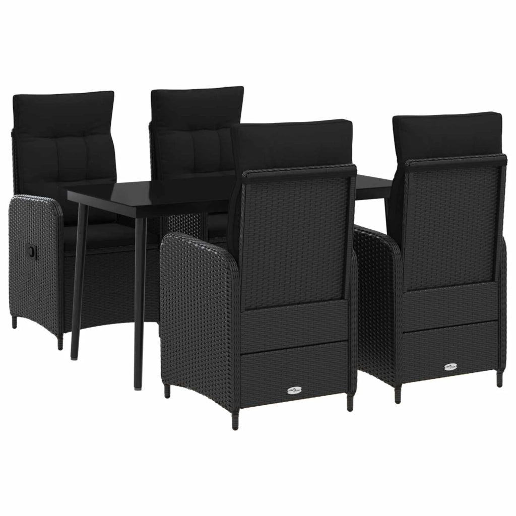 Set Tavolo da Salotto con cuscino con cuscino 5 pcs Nero 3422454