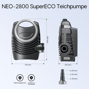 Set filtrante per laghetto CPF-2500 fino a 6000l UVC 11W Pompa NEO2800 Tubo