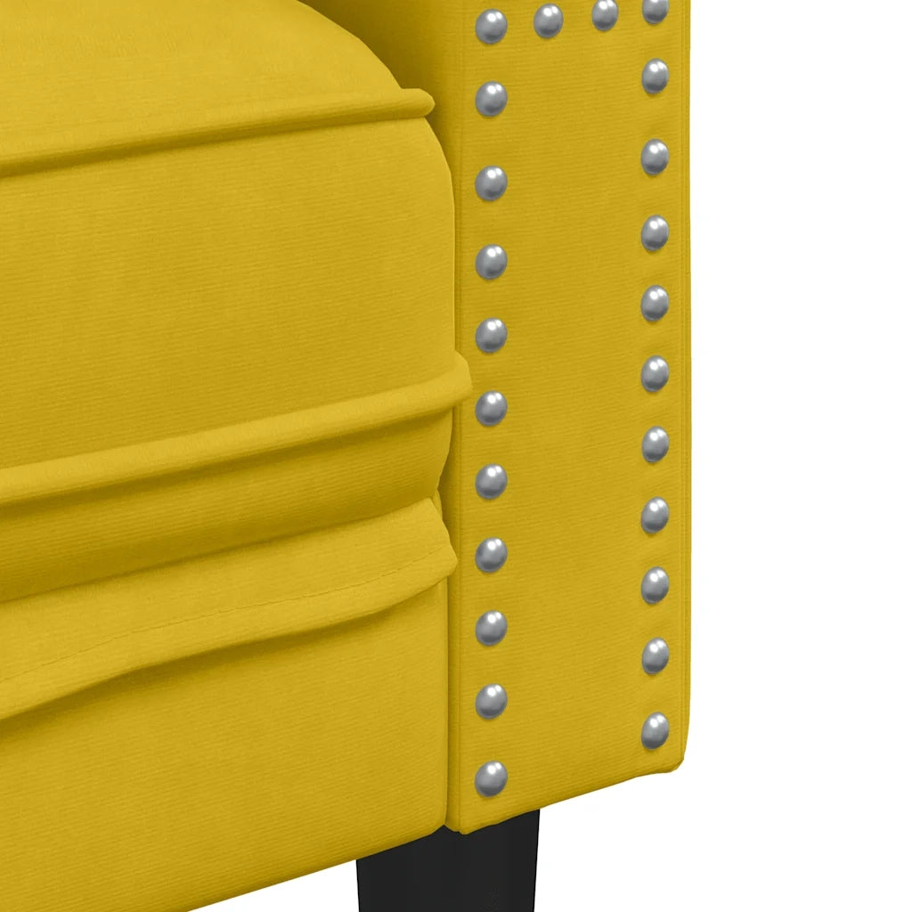 Divano Sedia-Poltrona Chesterfield Gialla in Velluto